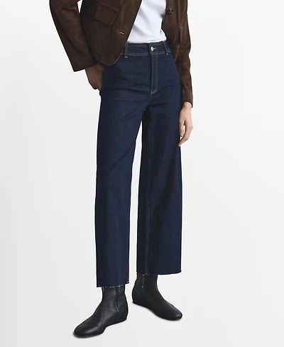Mango Women's Catherin Culotte High-Rise Jeans