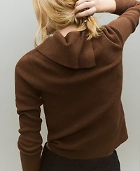 Mango Women's Asymmetrical Neck And Buttons Sweater