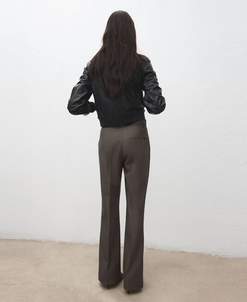 Mango Women's Belt Straight-Fit Pants