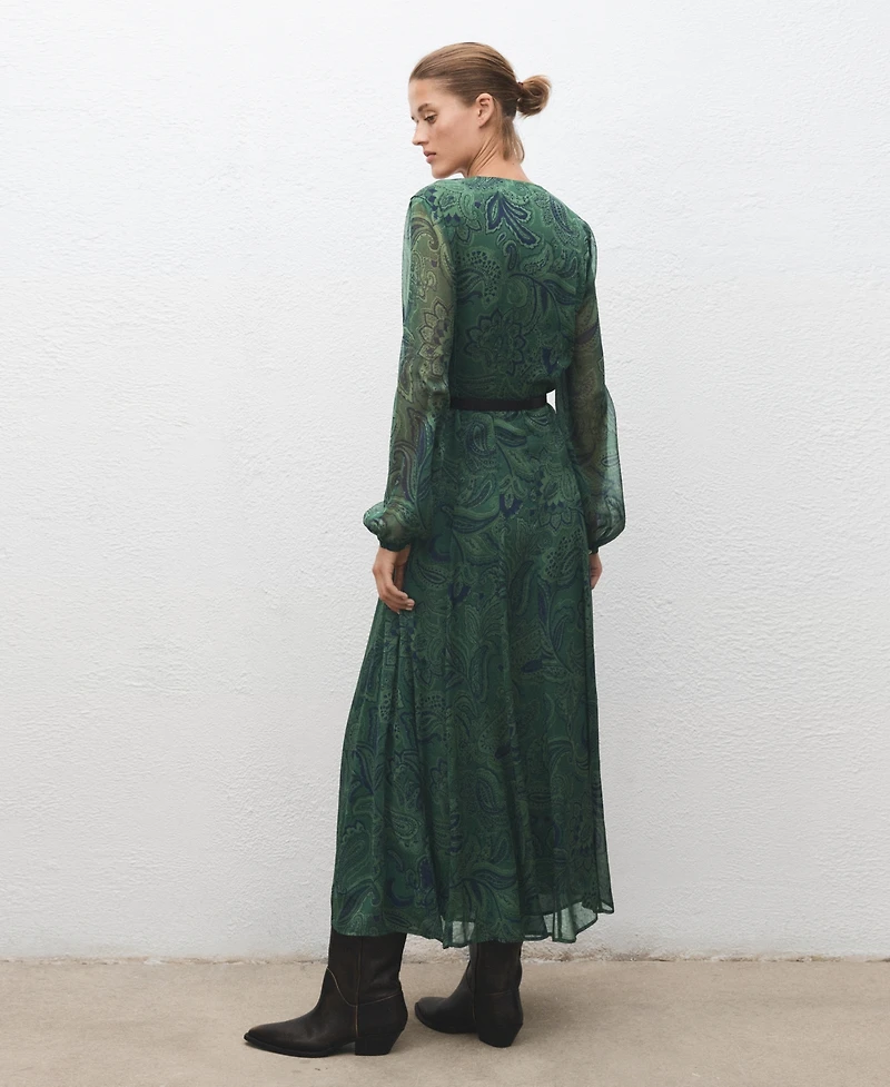 Mango Women's Belt Printed Dress