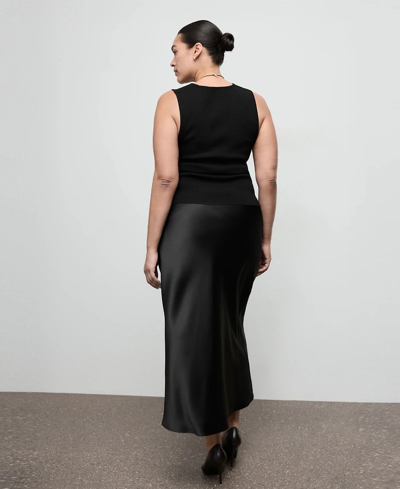 Mango Women's Satin Long Skirt