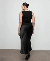 Mango Women's Satin Long Skirt