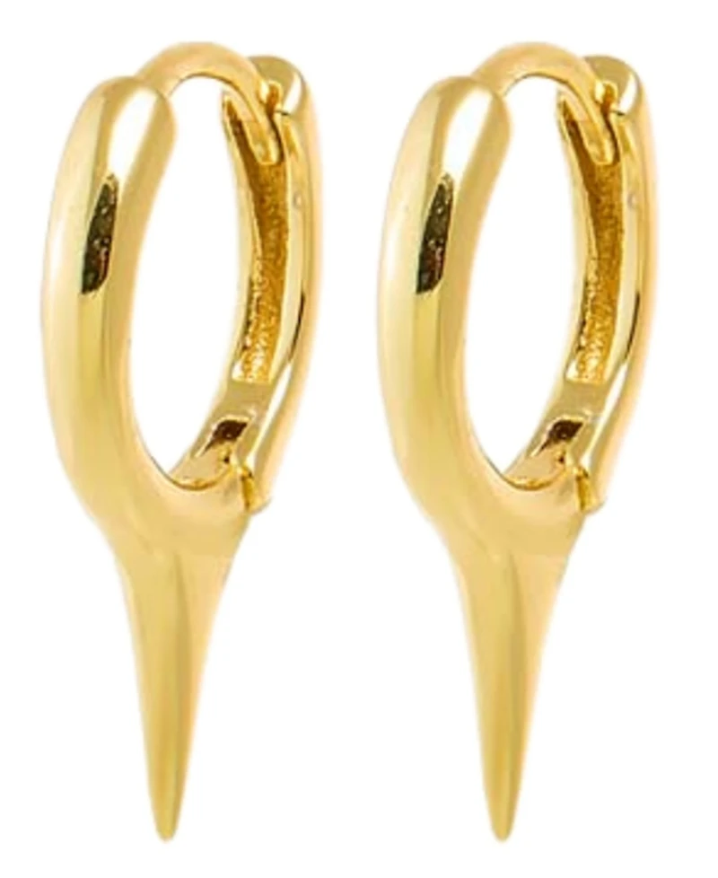 by Adina Eden Solid Elongated Spike Gold Plated Huggie Earring Combo Set