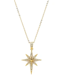 by Adina Eden Pave Elongated Gold Plated Starburst Pendant Necklace