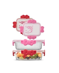 JoyJolt Hello Kitty Fluted Food Storage Containers, Set of 2