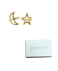 Adornia Gold-Tone Moon & Star Ring Set