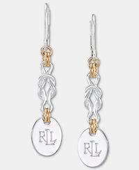 Lauren Ralph Lauren Logo Knot Gold-Tone Linear Earrings