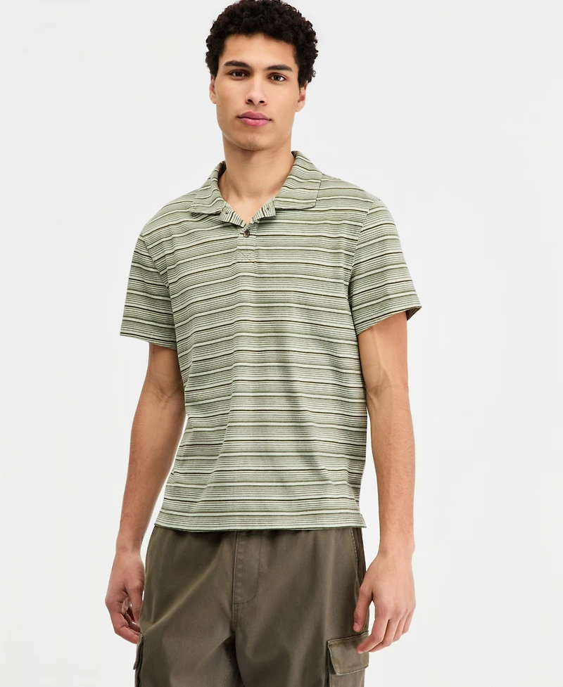Sun + Stone Men's Cotton Ombre-Stripe Polo Shirt, Macy's Exclusive