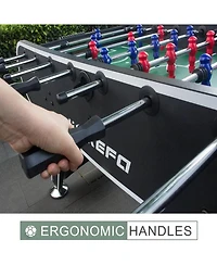 Rbied 56 Inch Foosball Table for Adults and Teens, Black Mdf Soccer Game Table with 2 Balls and Drink Holders for Game Room or Home Entertainment