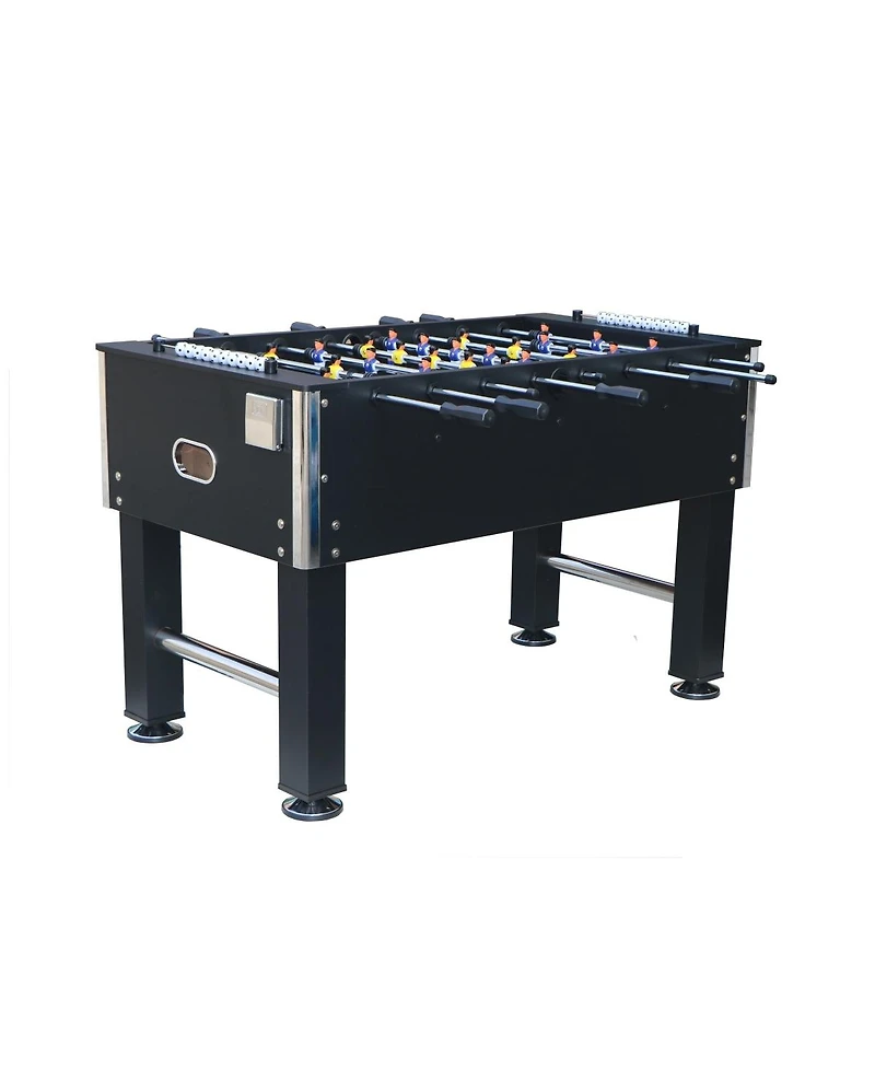 Rbied 54" Black Foosball Table, Indoor Soccer Game Table with Mdf and Steel Frame, Pvc Finish, Children's Game Table for Home Recreation