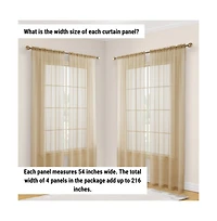 Hlc.me Essentials Sheer Voile Window Treatment Rod Pocket Curtain Panels