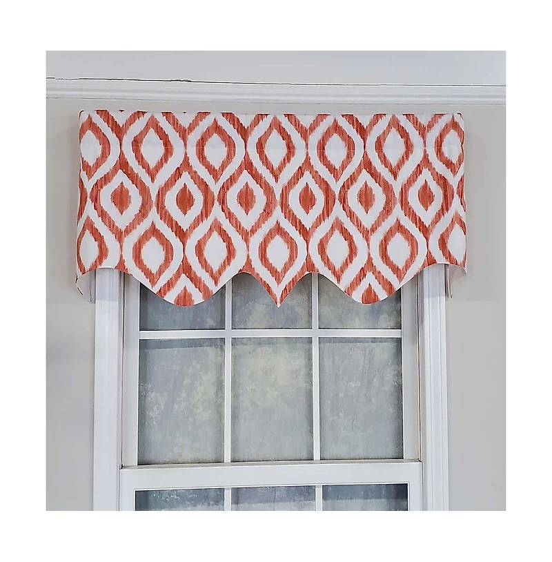 Rlf Home Zamya Regal Window Treatment Premium Quality Valance 3" Rod Pocket 50" x 17" Tangerine