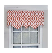 Rlf Home Zamya Regal Window Treatment Premium Quality Valance 3" Rod Pocket 50" x 17" Tangerine