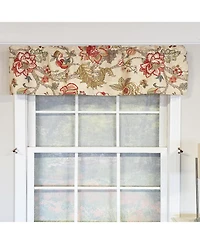 Rlf Home 100% Cotton High Quality Ceci Tailored Window Valance with 1.5" Rod Pocket 50" W X 12" L Red
