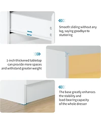 gaomon 6-Drawer Dresser with Led Lighting & Charging Station, Modern Storage Chest with Power Outlets for Bedroom, Living Room, or Entryway