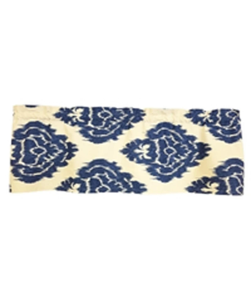 Rlf Home 100% Cotton High Quality Flame Tailored Window Valance with 1.5" Rod Pocket 50" W X 12" L Navy