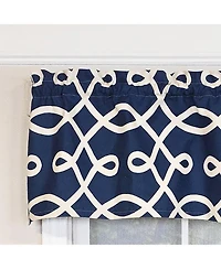 Rlf Home 100% Cotton High Quality Tracy Tailored Window Valance with 1.5" Rod Pocket 50" W X 12" L Navy
