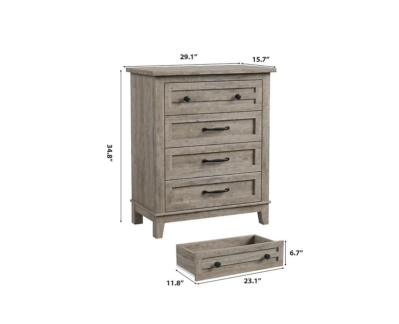 Gaomon 34.8" Tall Vertical Drawer Dresser with Large Storage
