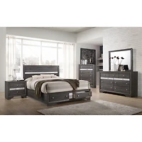 Streamdale Furniture Traditional Matrix 2 Drawers Nightstand In Gray Made With Wood