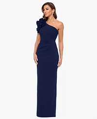 Xscape Women's One-Shoulder Ruffle Ball Gown