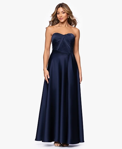 Xscape Women's Hammered Satin Strapless Gown