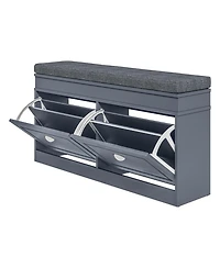 Slickblue Modern Shoe Bench with Cushion and Storage