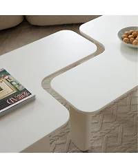 Streamdale Furniture 2 Pcs Modern Modular Coffee Table Set, Free-Combination Farmhouse Table Set