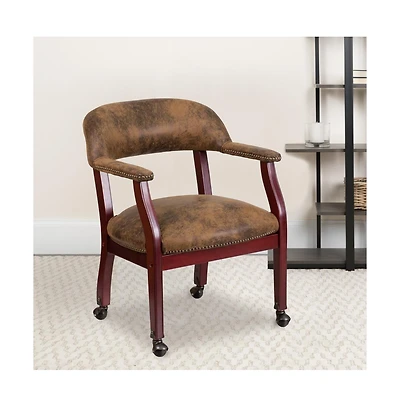 Emma+Oliver Conference Chair with Accent Nail Trim and Casters