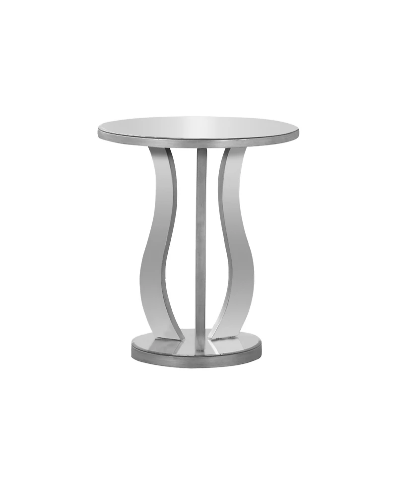 Lovmor Accent Table, Side, End, Nightstand, Lamp, Living Room, Bedroom, Clear Mirror, Grey, Transitional