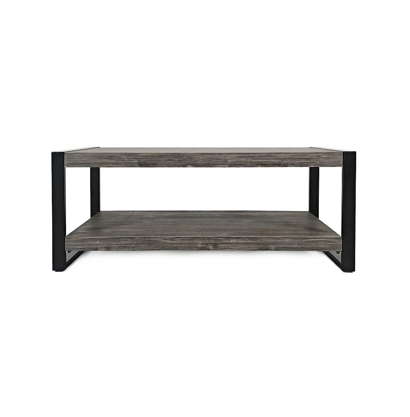 Jofran Pinnacle Modern Loft Iron and Wood Grey Coffee Table