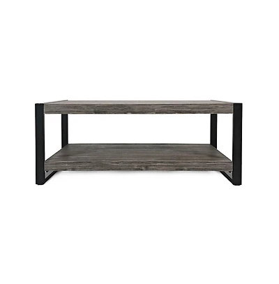Jofran Pinnacle Modern Loft Iron and Wood Grey Coffee Table