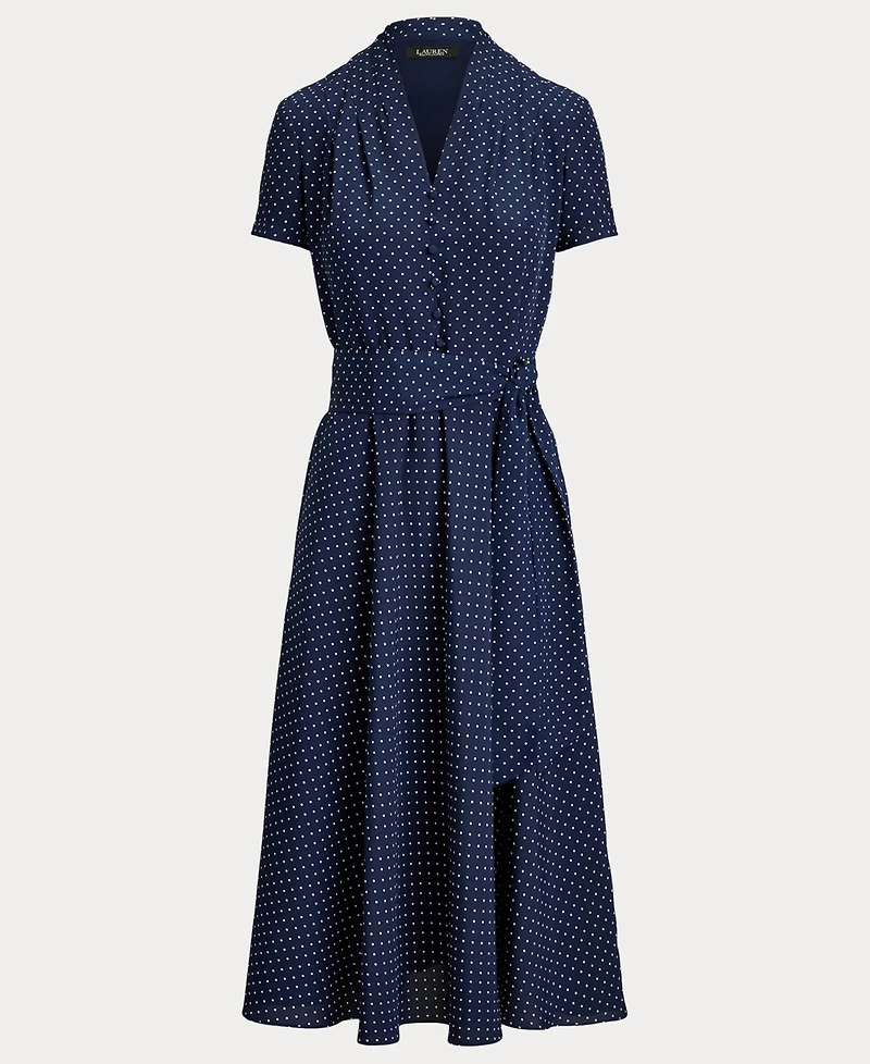 Lauren Ralph Women's Polka-Dot Belted Dress