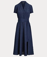 Lauren Ralph Women's Polka-Dot Belted Dress