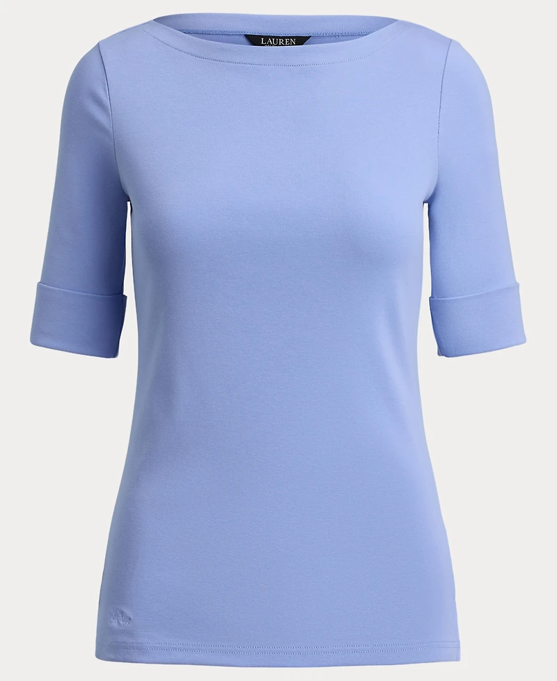 Lauren Ralph Stretch Cotton Boatneck T-Shirt