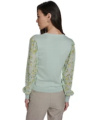 Tommy Hilfiger Women's Mixed Media V-Neck Sweater