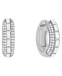 And Now This Crystal Pave Silver-Plated Brass Hoop Earrings, Macy's Exclusive