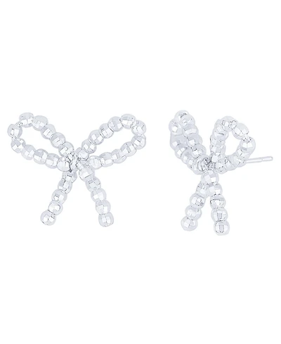 And Now This Silver Plated Bow Stud Earrings, Macy's Exclusive