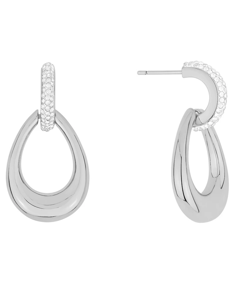 And Now This Crystal in Silver Plated Brass Drop Earrings, Macy's Exclusive