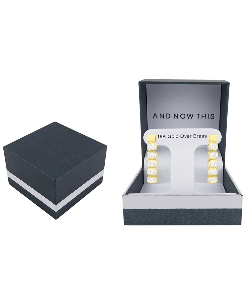 And Now This Cubic Zirconia 18k Gold-Plated Brass Drop Earrings, Macy's Exclusive