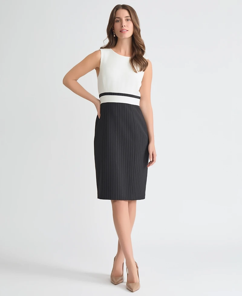 Kasper Women's Colorblocked Stretch Crepe Sheath Dress Regular & Petites