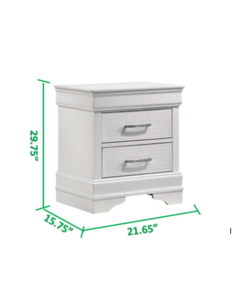 Streamdale Modern Brooklyn Nightstand Made With Wood In White