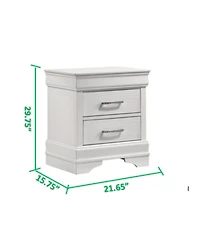 Streamdale Modern Brooklyn Nightstand Made With Wood In White