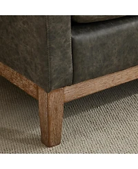 Streamdale Furniture Upholstered Bench/Daybed with Wood Legs & Bolsters - Gray Pu