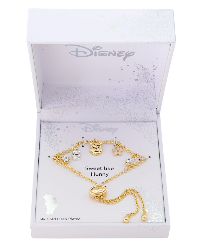 Disney Winnie Hunny Flower Glass Teardrop Bolo Bracelet