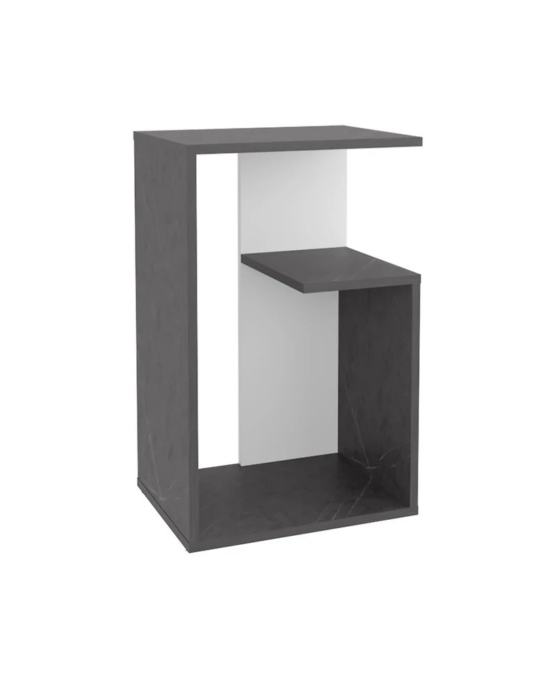 Lovmor Everet 25" High 3-Tier Open Shelf Side Table, Onix