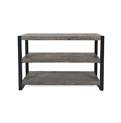 Jofran Pinnacle Modern Loft Iron and Wood Grey Sofa Table