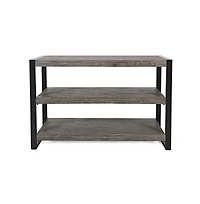Jofran Pinnacle Modern Loft Iron and Wood Grey Sofa Table