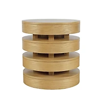 Jofran Brix Mid-Century Modern Floating Sculpture Layered Round End Table