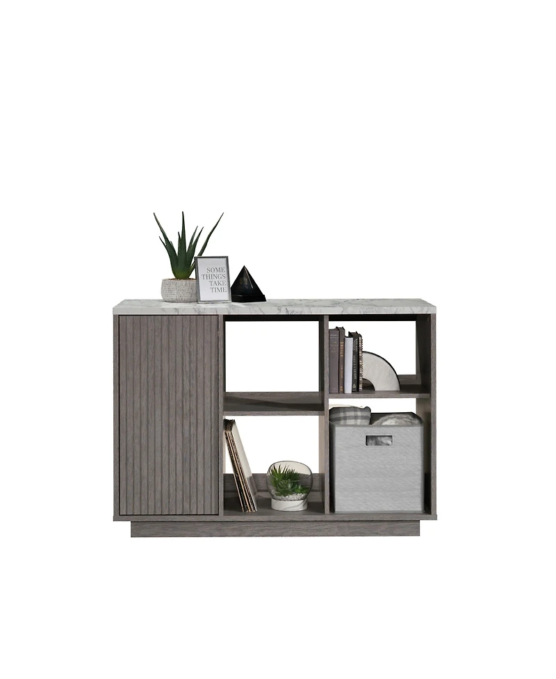 Lovmor Modern Gray Storage Solution with 2 Adjustable Shelves for Living Room Guest Room and Entryway