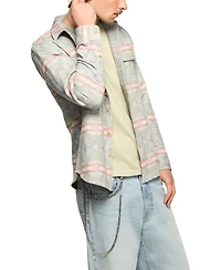 Lucky Brand Men's Jacquard Humboldt Utility Tip Collar Shirt